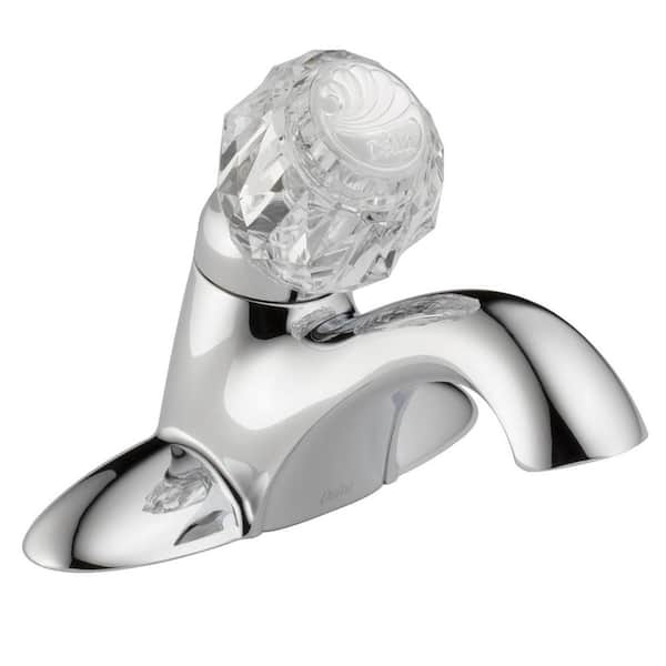 Delta Classic 4 in. Centerset Single-Handle Bathroom Faucet with Metal Drain Assembly in Chrome