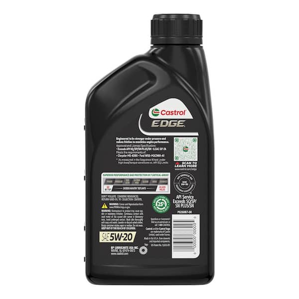CASTROL EDGE 5W-20 Advanced Full Synthetic Motor Oil, 1 qt. 15D4DC