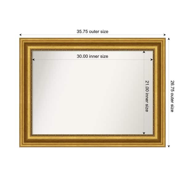 Amanti Art Parlor Gold 35.75 in. x 26.75 in. Custom Non-Beveled Recycled Polystyrene FramedBathroom Vanity Wall Mirror