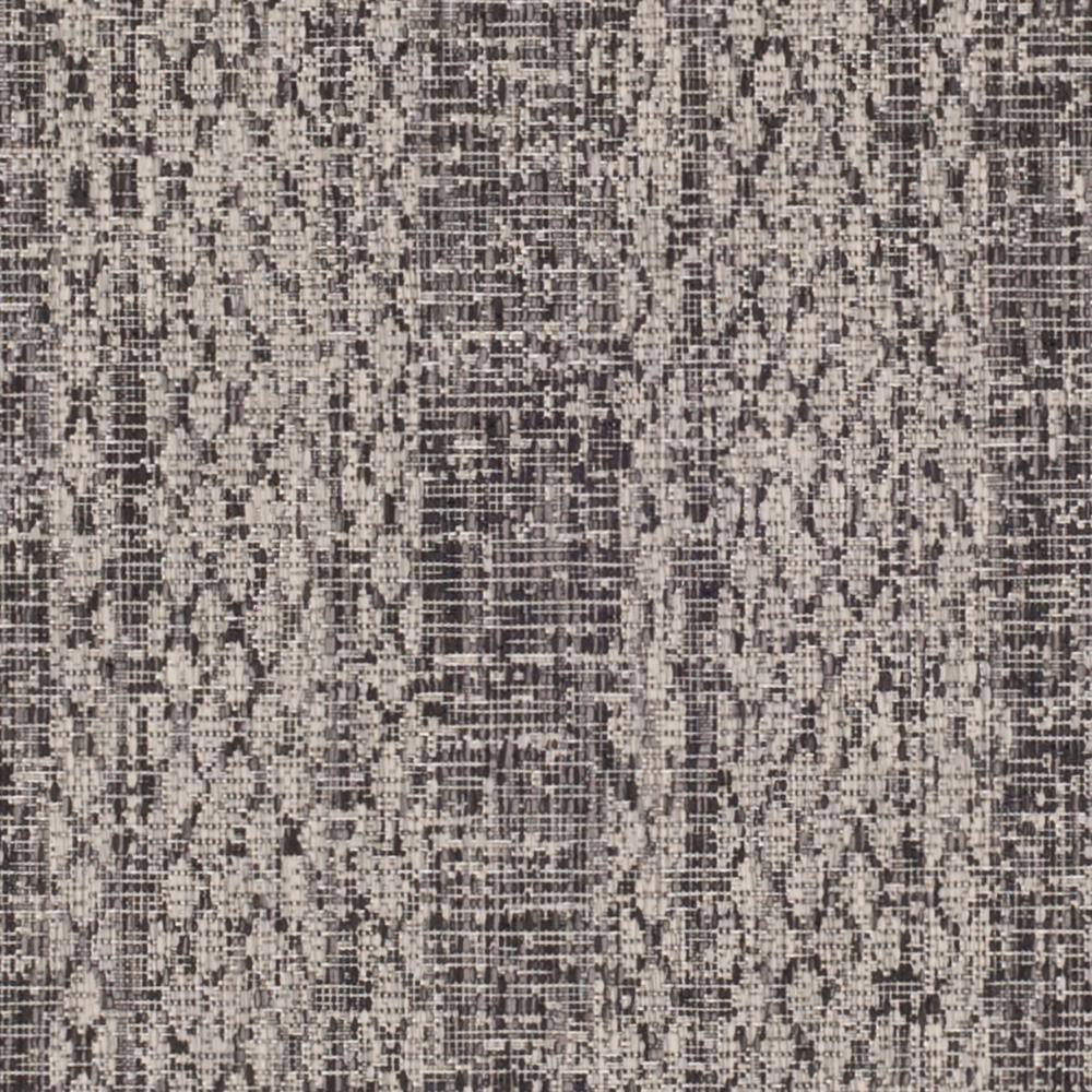 Light Grey and Black Synthetic Indoor/Outdoor Runner Rug