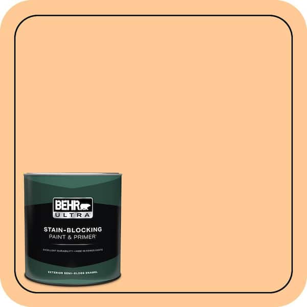 BEHR ULTRA 1 qt. #280B-4 Apricot Light Semi-Gloss Enamel Exterior Paint & Primer