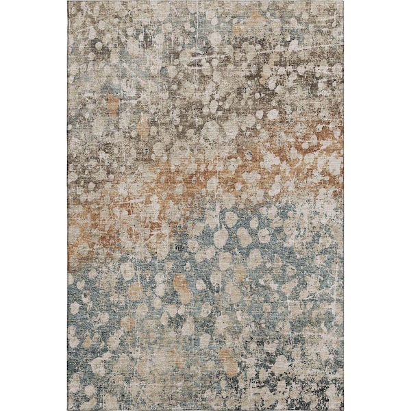 Mayfield Premium Machine Washable Abstract AMF2113 Putty 10 ft. x 14 ft. Area Rug