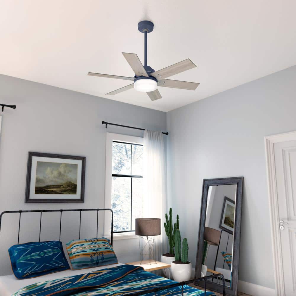 Indigo Blue 44" Pacer 6-Blade Ceiling Fan with LED Light and Remote