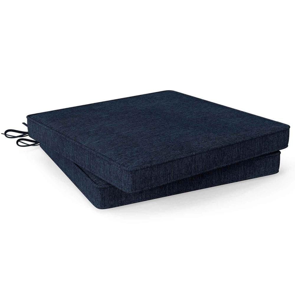Costway Navy Square Outdoor Chair Seat Cushion Waterproof Fade