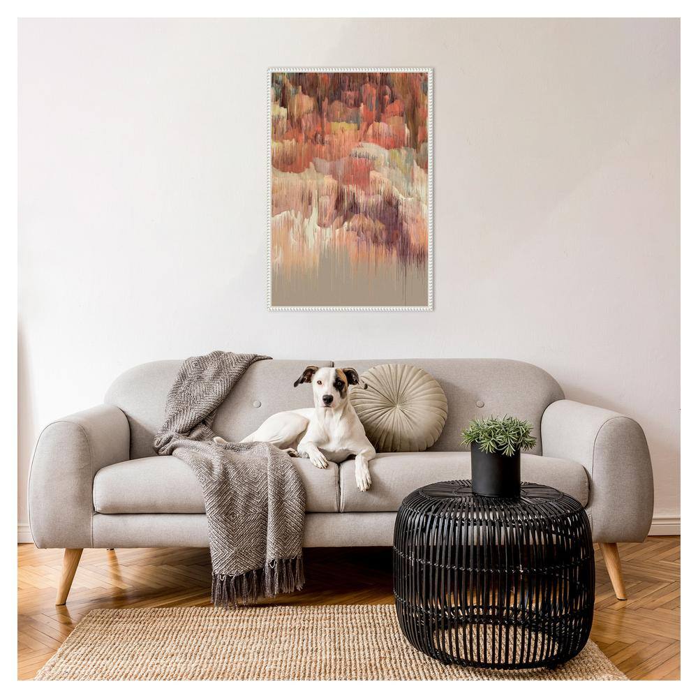 Large Beaded Perimeter Abstract Canvas Framed Wall Art