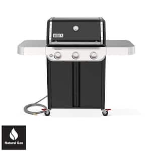 Genesis E-315 3-Burner Natural Gas Grill in Black with Full Size Griddle Insert