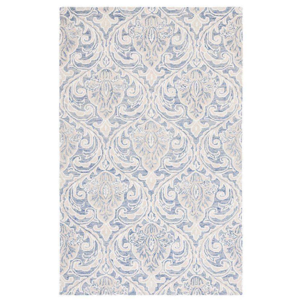 Micro-Loop Blue/Ivory 6 ft. x 9 ft. Trellis Medallion Area Rug price history on PriceWatchPro