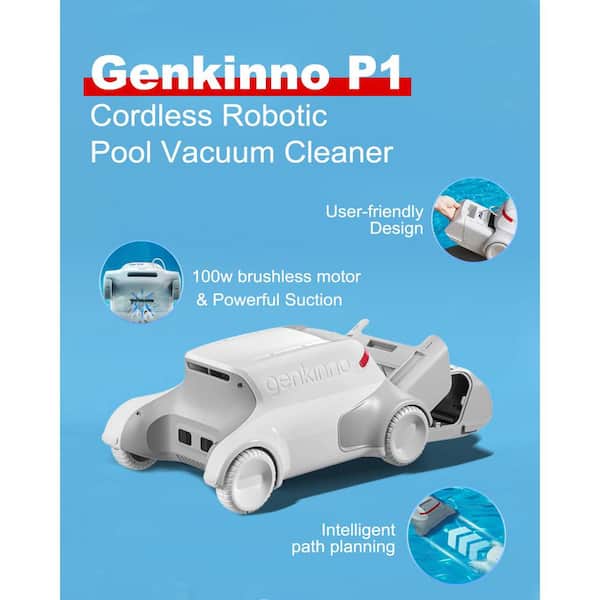 Genkinno P1 Cordless Robotic Pool Cleaner, Free Shipping