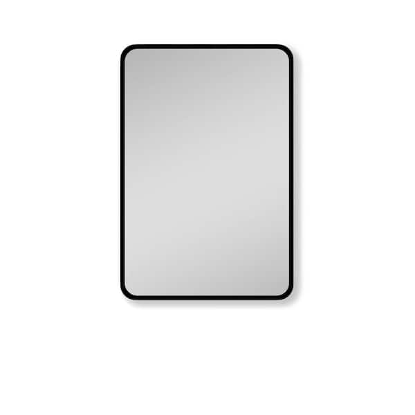 Cesicia 20 in. W x 28 in. H Rectangular Framed Wall Mounted Bathroom Vanity Mirror in Black Hangs Horizontally or Vertically