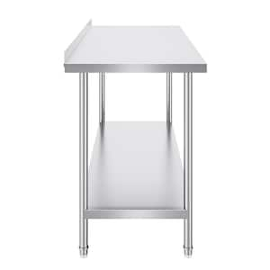 24 x 60 x 36 in. Stainless Steel Work Table, Commercial Kitchen Prep Table, Heavy Duty Work Table Adjustable Height