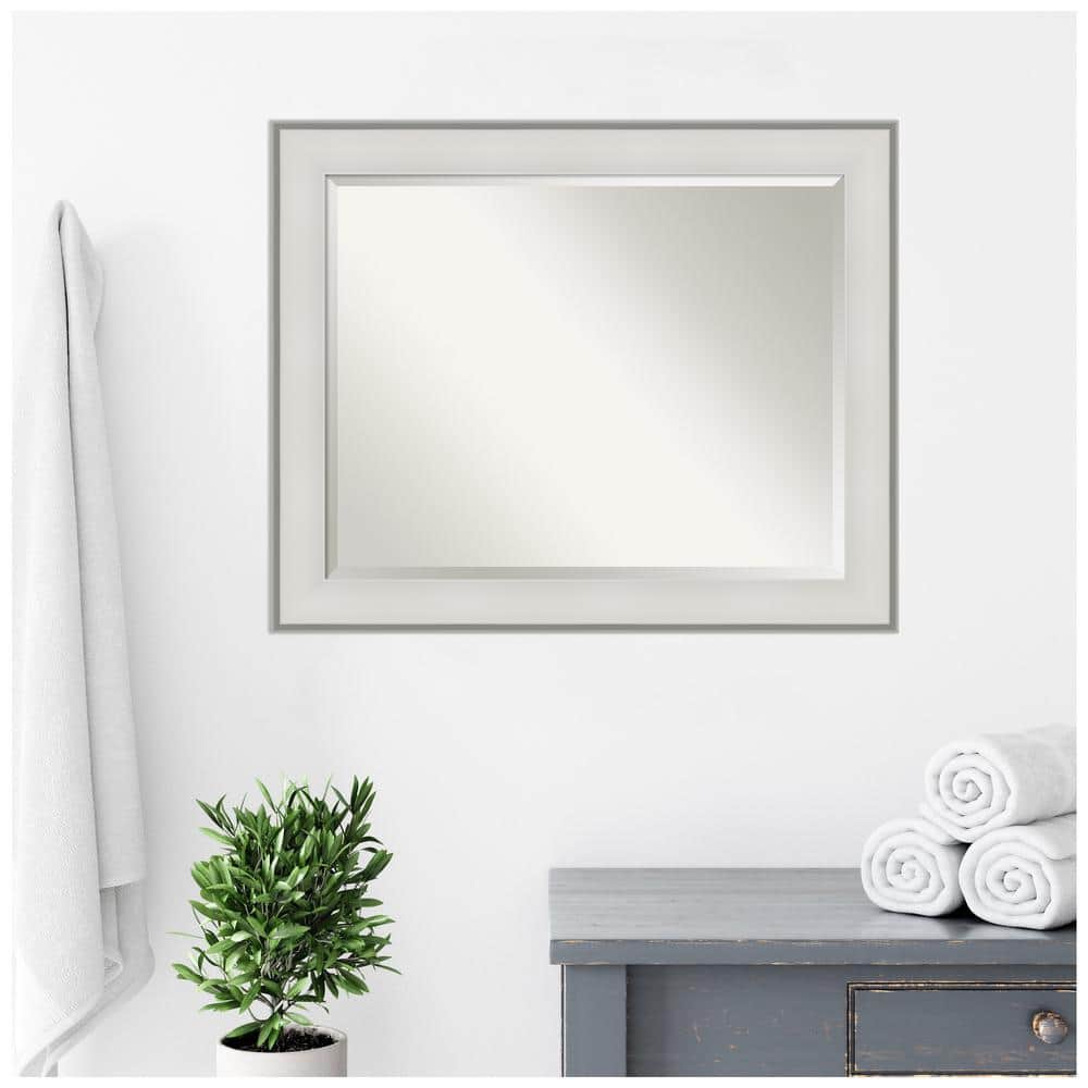 Imperial Silver Rectangular 33" x 40" Bathroom Vanity Wall Mirror