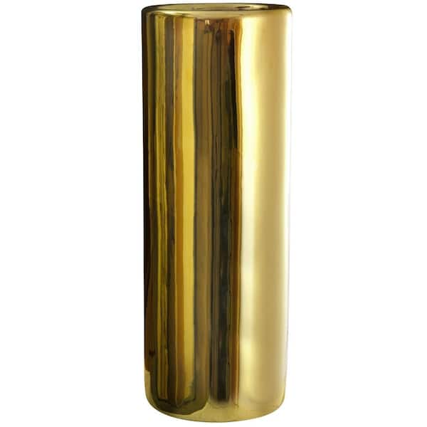 23.5 in. Porcelain Decorative Vase in Gold