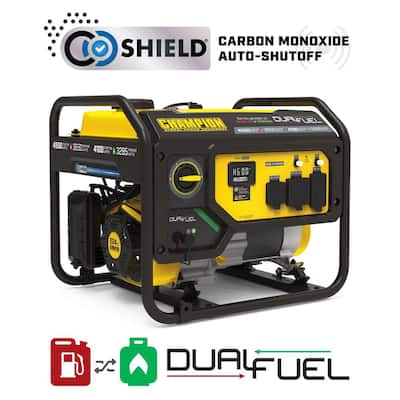 4550/3650-Watt Recoil Start Gasoline and Propane Powered Dual Fuel Portable Generator with CO Shield