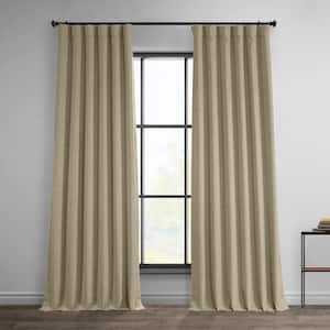 Thatched Tan Solid Rod Pocket Room Darkening Curtain - 50 in. W x 84 in. L (1 Panel)
