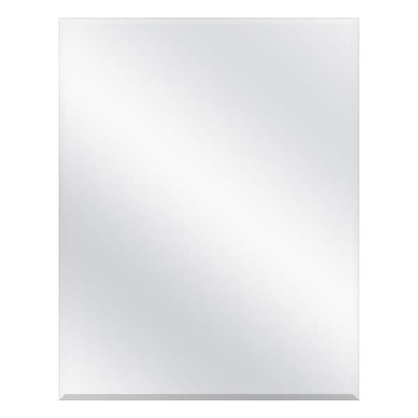 Photo 1 of 23-5/8 in. x 30 in. Recessed or Surface Mount Beveled Frameless Medicine Cabinet with Mirror