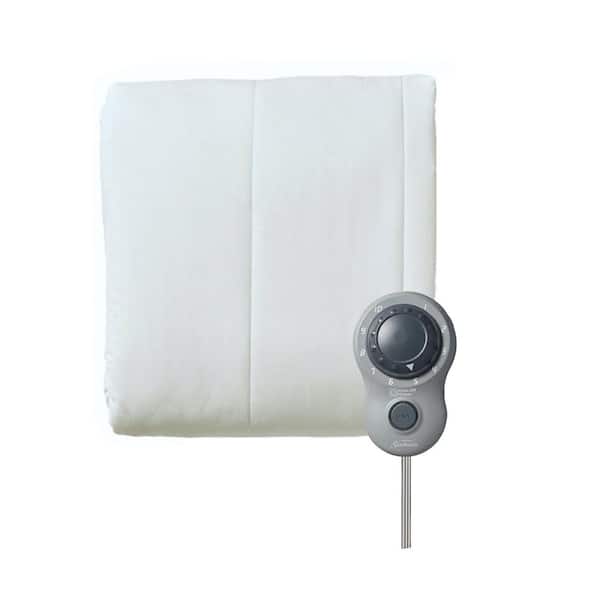 Sunbeam Twin Size Electric Water-Resistant Heated Mattress Pad with Dial Controller