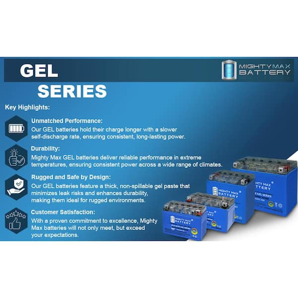 MIGHTY MAX BATTERY 12-Volt 6AH GEL Battery Replacement for Yamaha