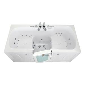 Big4Two 80 in. Whirlpool and Air Bath Walk-In Bathtub in White, Foot Massage, Heated Seats, Fast Fill Faucet, Dual Drain