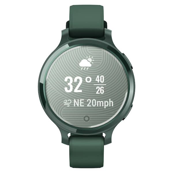 Lily 2-Active Health and Fitness GPS Smartwatch with Anodized Aluminum Bezel and Silicone Band 1.5 x .4 in Jasper Green