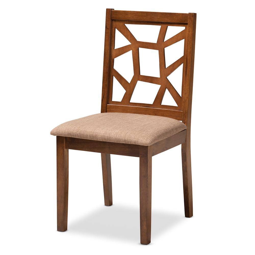 Walnut Brown and Light Brown Mid-Century 5-Piece Dining Set