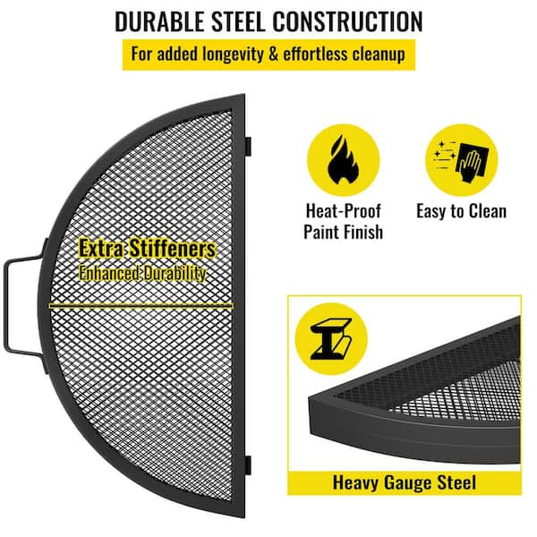 VEVOR VEVOR Folding Campfire Grill, Heavy Duty Steel Mesh Grate