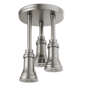 Traditional 1-Spray Patterns 2.5 GPM 9.25 in. Ceiling Mount Fixed Shower Head with H2Okinetic in Stainless