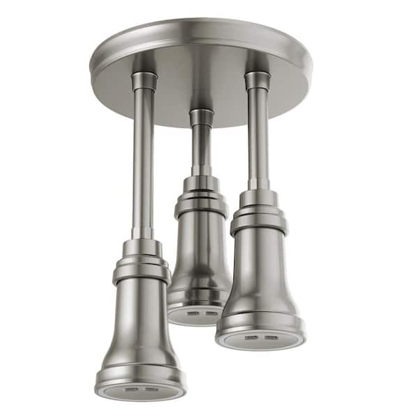 Delta Traditional 1-Spray Patterns 2.5 GPM 9.25 in. Ceiling Mount Fixed Shower Head with H2Okinetic in Stainless