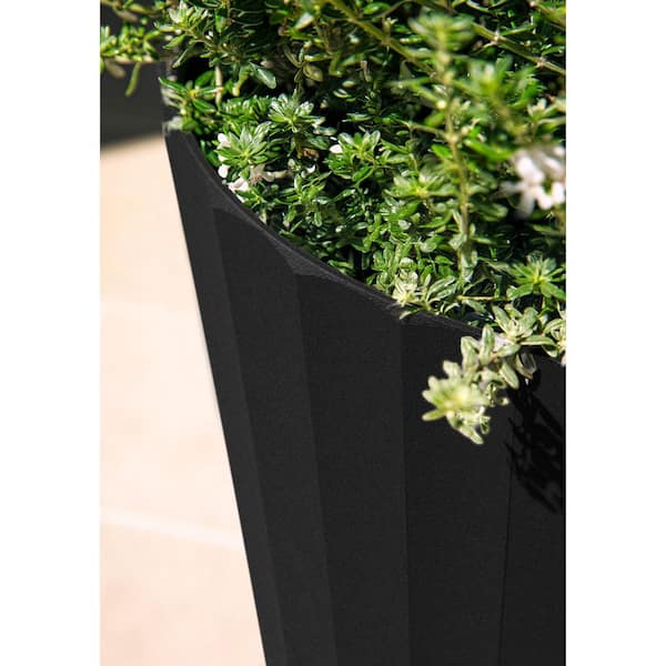 Veradek Column 26 in. Round Black Plastic Tall Planter COLV26B