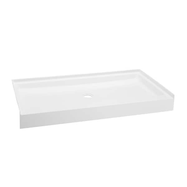 Swiss Madison Voltaire 60 in. x 36 in. Acrylic Single-Threshold Center Drain Shower Base in White