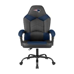 New England Patriots Black Polyurethane Oversized Office Chair with Reclining Back