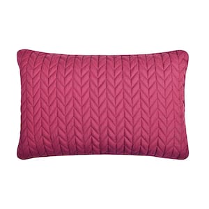 Cabo Polyester Fuchsia Quilted Boudoir Decorative Throw Pillow 12X 20 in.