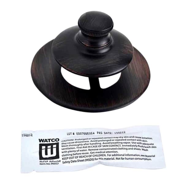Watco Universal NuFit Push Pull Bathtub Stopper, Non-Grid Strainer and Silicone, Oil-Rubbed Bronze