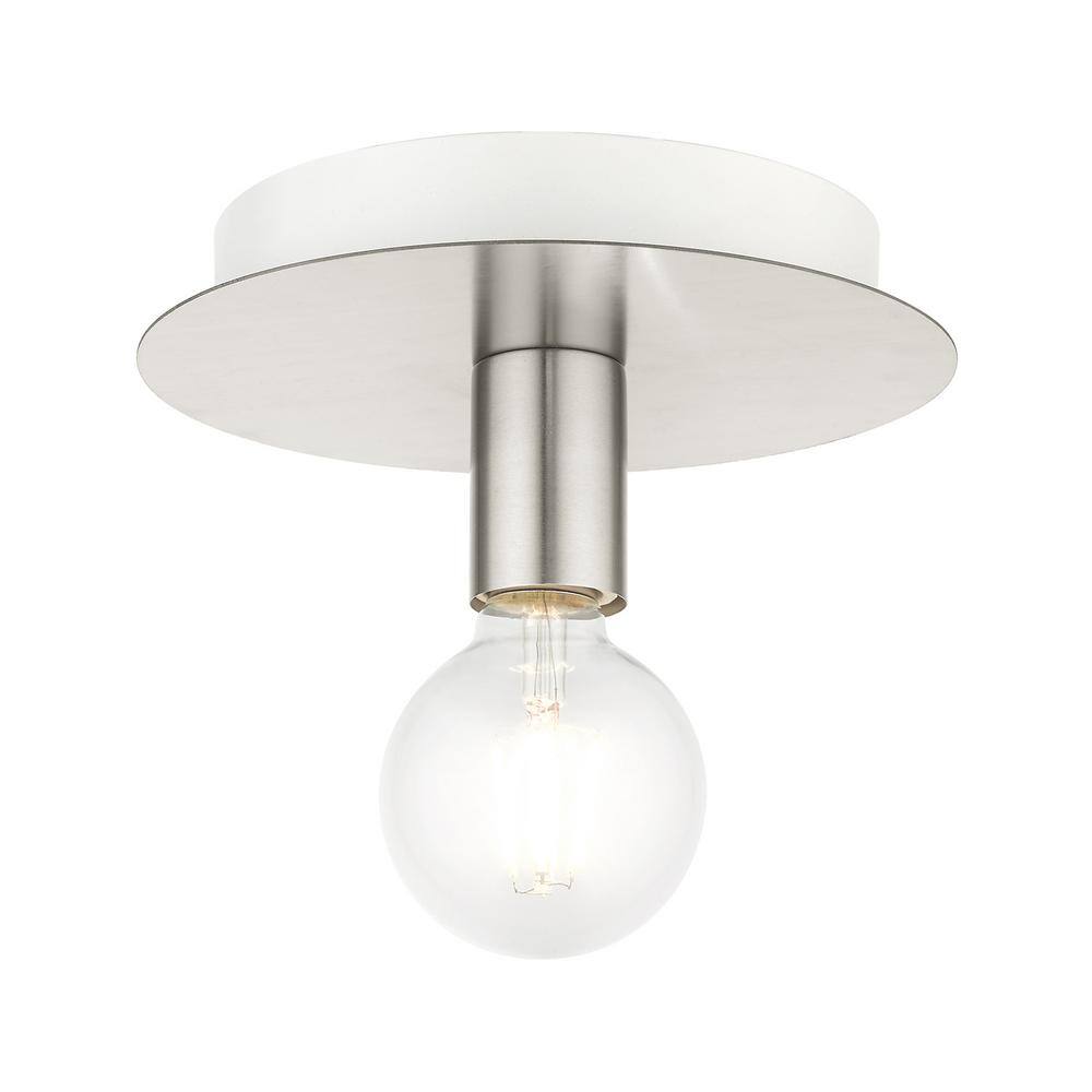 Brushed Nickel 8" Indoor/Outdoor Flush Mount Light