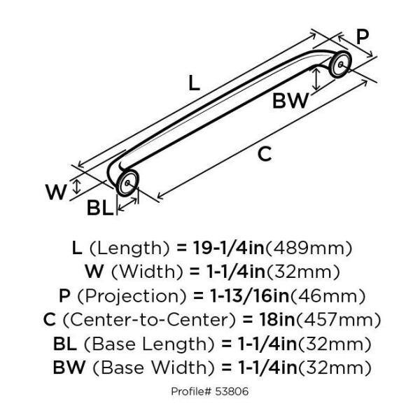 Satin Nickel 18-Inch Appliance Pull with Mounting Hardware