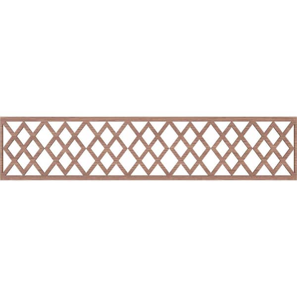 Ekena Millwork Hadley Fretwork 0.25 in. D x 46.75 in. W x 10 in. L Walnut Wood Panel Moulding