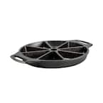 Cast Iron Scone Pan/Cornbread Pan for 8 Wedge Shaped Bakes, Pre-Seasoned - Comes with Oven Mitts, Silicone Trivet and Oil Brush - by Kuha