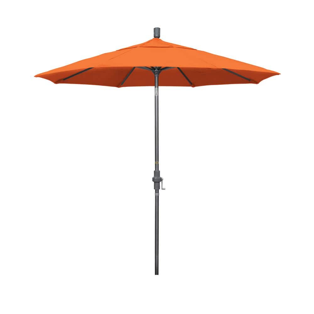 7.5 ft. Hammertone Grey Aluminum Market Patio Umbrella Collar Tilt Crank Lift in Tangerine Sunbrella price history on PriceWatchPro