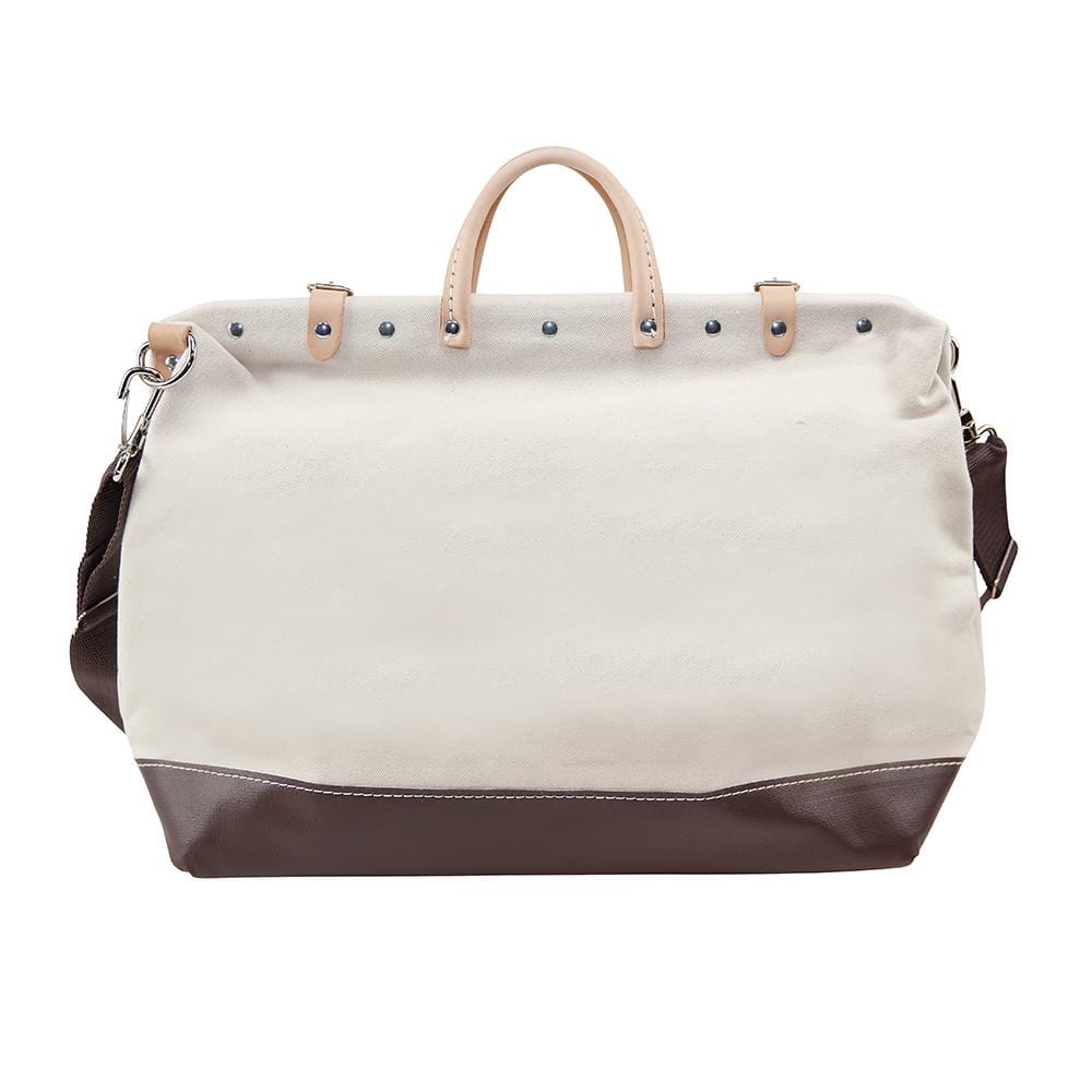 Natural Canvas 18-Inch Tool Bag with 13 Pockets and Vinyl Bottom