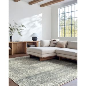 Galey Alix x Livabliss Collins Avenue VII Vintage Medallion Area Rug, 9'11 in. x 14' (10' x 14'), Olive