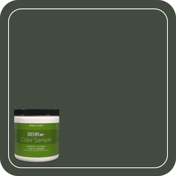 BEHR PREMIUM PLUS 8 oz. #BXC-12 Deep Forest Semi-Gloss Interior/Exterior Paint & Primer Color Sample