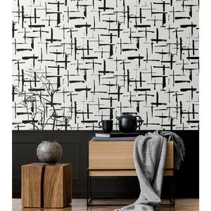 Onyx Incrociato Abstract Unpasted Paper Nonwoven Wallpaper Roll 57.5 sq. ft.