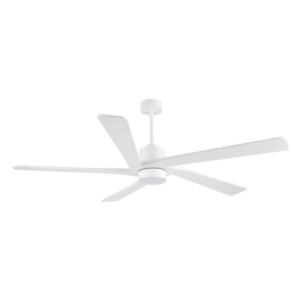 MLiAN 72 in. LED Indoor White Ceiling Fan with Remote