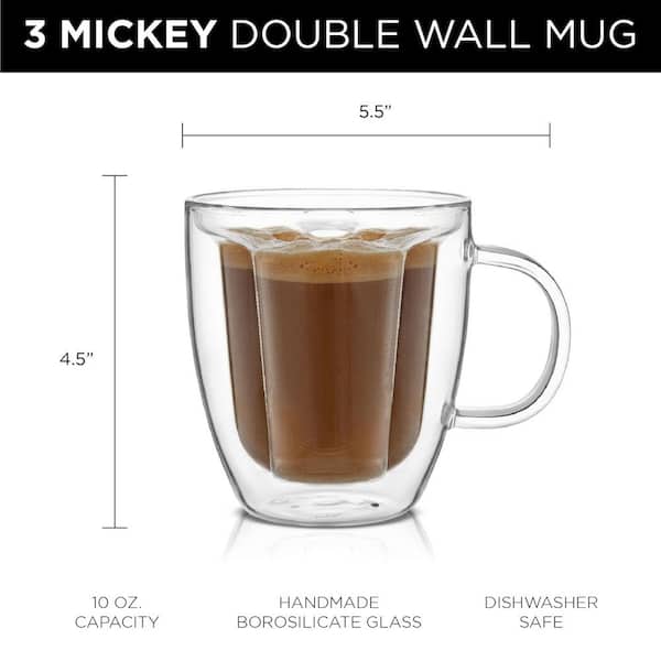 Double Espresso Mug Double Wall Glass 4.5oz Set of 2 - New Kitchen