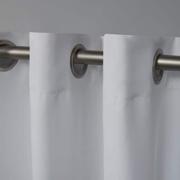 Academy White Solid Blackout Grommet Top Curtain, 52 in. W x 108 in. L (Set of 2)