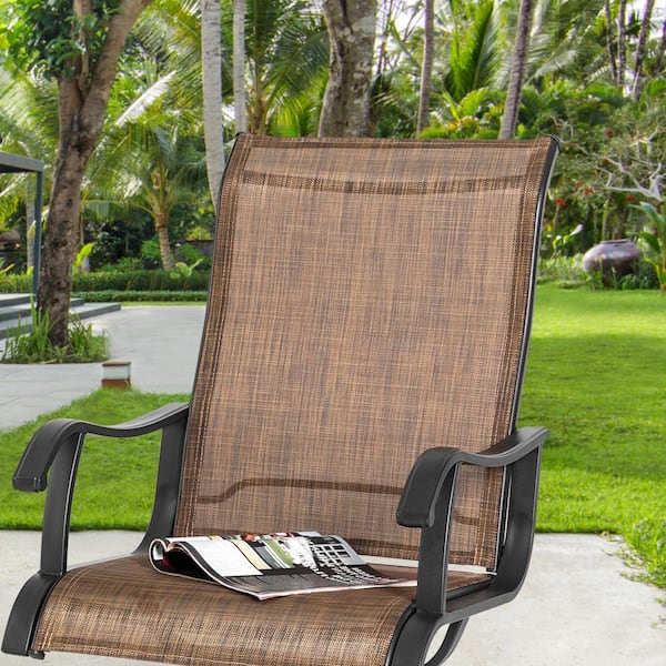Nuu Garden Brown Textilene and Metal Outdoor Dining Chairs
