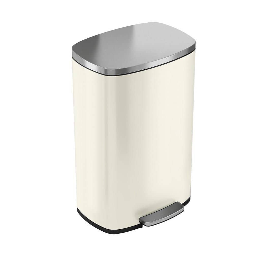 Hardware Resources 35 Qt White Birch Trash Can, Gray CAN-WBMD35G