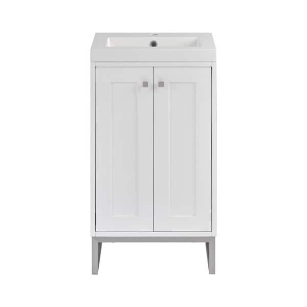 Chianti 19.8 in. W x 15.38 in. D x 35.5 in. H Single Bath Vanity in Glossy White with White Glossy Composite Stone Top