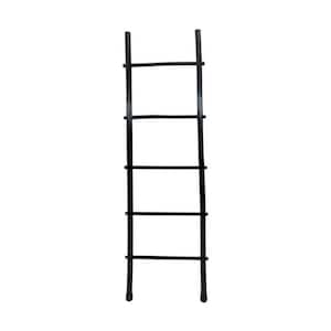 5 ft. H 5-Bar Ladder Rack in Black Stain Bamboo
