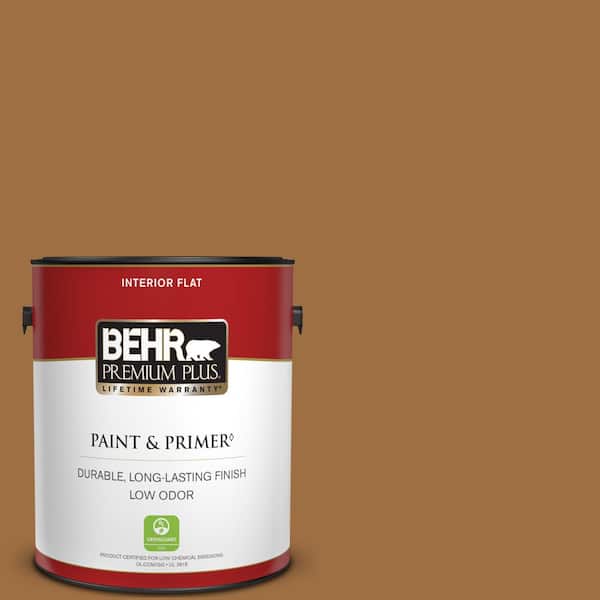 BEHR PREMIUM PLUS 1 gal. #S250-6 Desert Clay Flat Low Odor Interior Paint & Primer