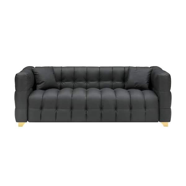 Z-joyee 85.5 in Wide Rolled Arm Faux Leather Rectangle Modern Z-joyee 85.5 in Wide Rolled Arm Faux Leather Rectangle Modern